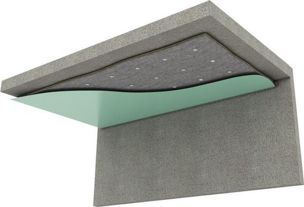 На фото – схема бескаркасной системы шумоизоляции потолка