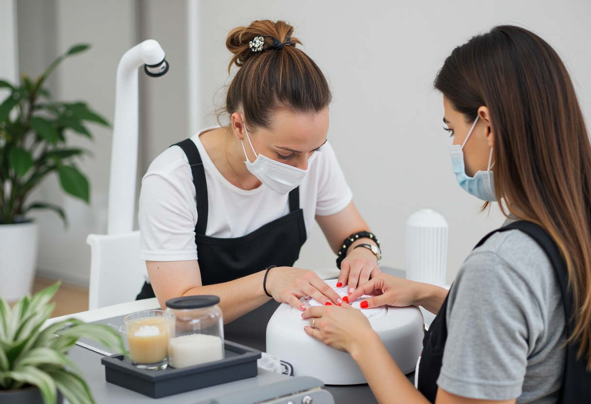 Мастер маникюра за работой